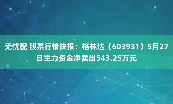 无忧配 股票行情快报：格林达（603931）5月27日主力资金净卖出543.25万元