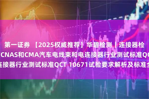 第一证券 【2025权威推荐】华碧检测｜连接器检测测试机构首选 拥有CNAS和CMA汽车电线束和电连接器行业测试标准QCT 10671试验要求解析及标准全文